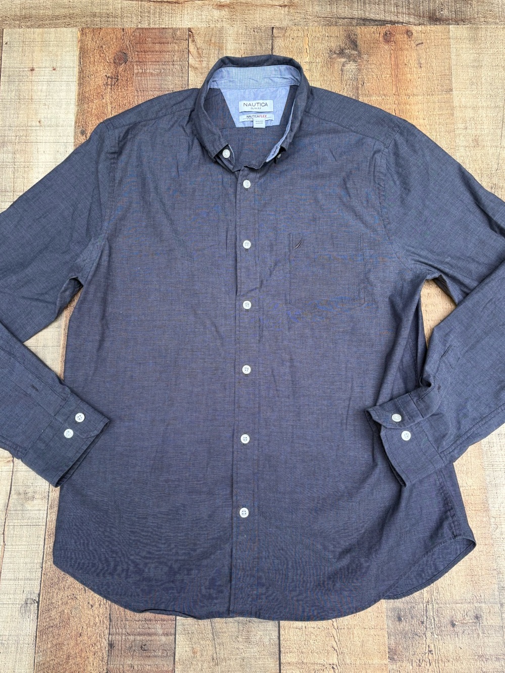Nautica Men's Button-Down Shirt in Charcoal